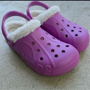 Crocs Classic Fur Lined Clog Mens Sz 8 Womens Sz 10 great condition baya